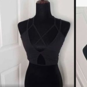 Black tie up crop top